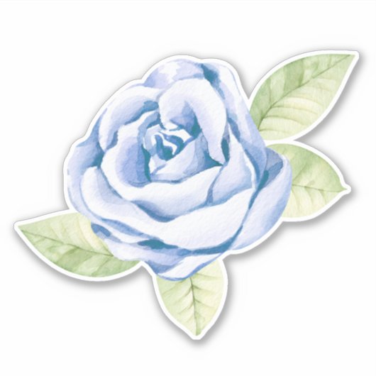 Blauwe Roos Sticker (Voorkant)
