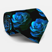 Blauwe Roos Stropdas (Opgerold)