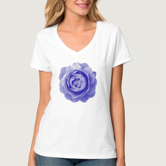 Blauwe roos t-shirt (Voorkant)