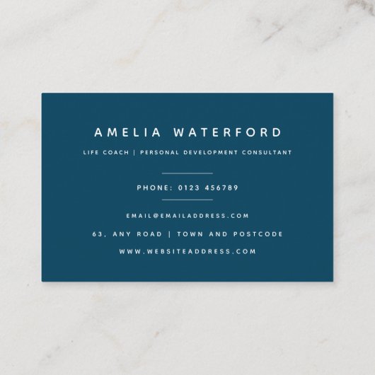 Blauwe Roos Visitekaartje (Achterkant)