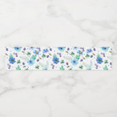 Blauwe roos waterfles etiket (Enkel label)