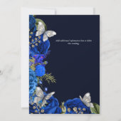 Blauwe roos zilvervlinderbloemkool kaart (Achterkant)