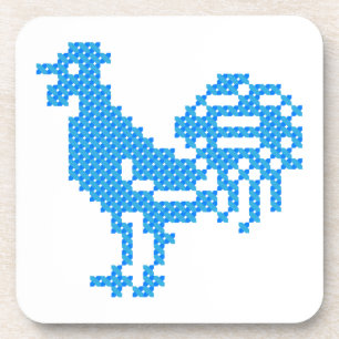 Blauwe rooster bier onderzetter