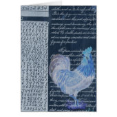 Blauwe Rooster met papier (Voorkant)