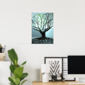 Blauwe Roots Lights Poster (Thuiskantoor)