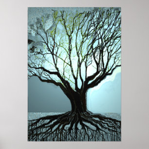 Blauwe Roots Lights Poster