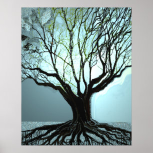 Blauwe Roots Lights Poster