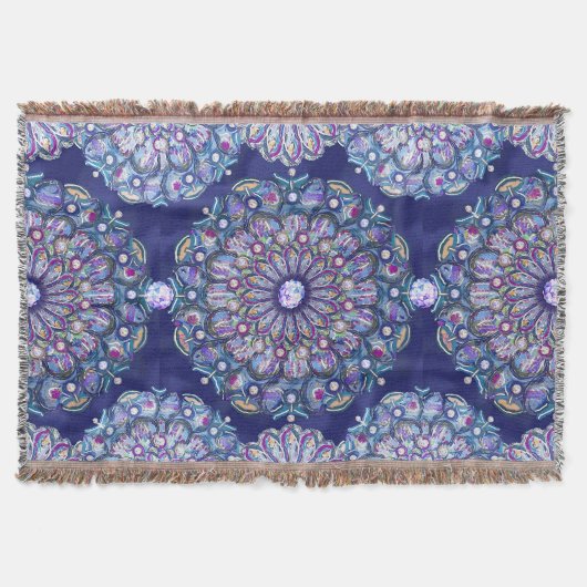 blauwe rosace deken (Voorkant)