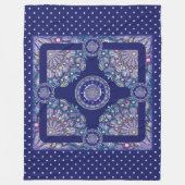 blauwe rosace fleece deken (Voorkant)