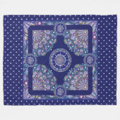 blauwe rosace fleece deken (Voorkant (Horizontaal))