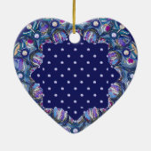 blauwe rosace keramisch ornament (Achterkant)