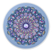 blauwe rosace keramische knop (Voorkant)