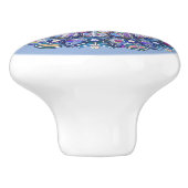 blauwe rosace keramische knop (Zijkant)