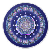 blauwe rosace keramische knop (Voorkant)
