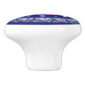 blauwe rosace keramische knop (Zijkant)