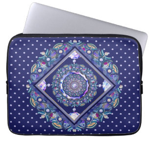 Blauwe rosace laptop sleeve