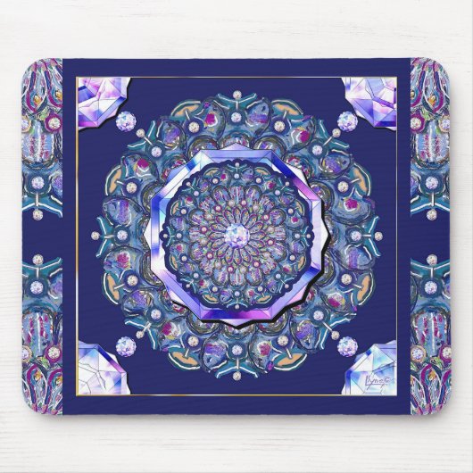 Blauwe rosace muismat (Voorkant)