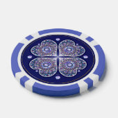 blauwe rosace poker chips (Enkel)