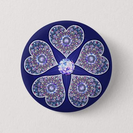 blauwe rosace ronde button 5,7 cm (Voorkant)