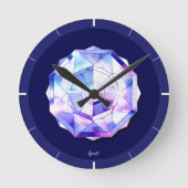 blauwe rosace ronde klok (Voorkant)