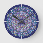 blauwe rosace ronde klok (Voorkant)