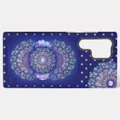 Blauwe rosace samsung galaxy hoesje (Achterkant horizontaal)