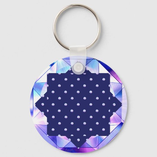 blauwe rosace sleutelhanger (Achterkant)