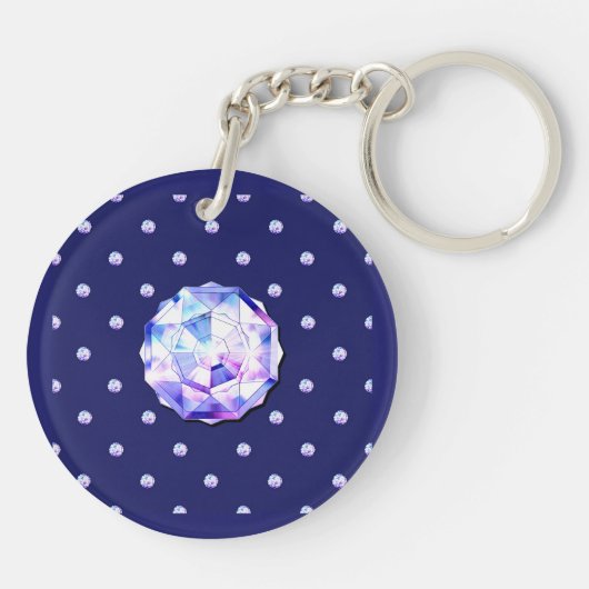 blauwe rosace sleutelhanger (Achterkant)