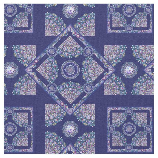 blauwe rosace stof (Close Up)