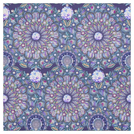 blauwe rosace stof (Swatch)