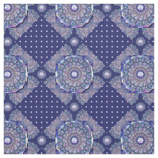 blauwe rosace stof (Swatch)