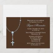 Blauwe Rosary Invitations Kaart (Voorkant / Achterkant)