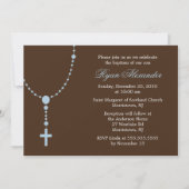 Blauwe Rosary Invitations Kaart (Voorkant)