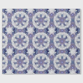 Blauwe rosé en sneeuwvlok cadeaupapier (Vlak)