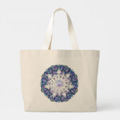 Blauwe rosé en sneeuwvlok grote tote bag (Achterkant)