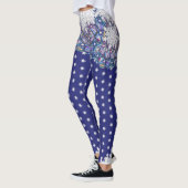 Blauwe rosé en sneeuwvlok leggings (Links)