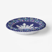 Blauwe rosé en sneeuwvlok papieren kommen (Gebogen)