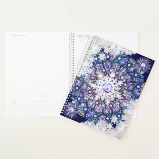 Blauwe rosé en sneeuwvlok planner (Display)