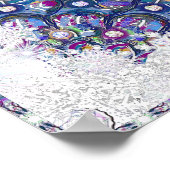 Blauwe rosé en sneeuwvlok poster (Hoek)