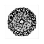 Blauwe rosé en sneeuwvlok rubberstempel (Afrduk)