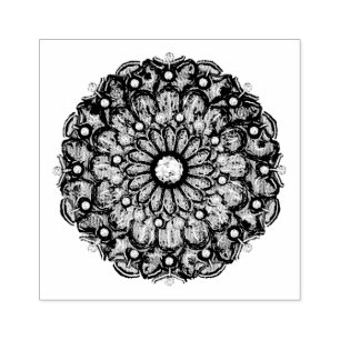 Blauwe rosé en sneeuwvlok rubberstempel