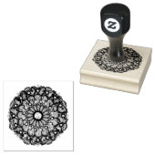 Blauwe rosé en sneeuwvlok rubberstempel (Gestempeld)