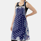 Blauwe rosé en sneeuwvlok schort (Insitu)