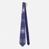Blauwe rosé en sneeuwvlok stropdas (Voorkant)
