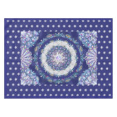 Blauwe rosé en sneeuwvlok tafelkleed (Voorkant (Horizontaal))