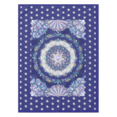 Blauwe rosé en sneeuwvlok tafelkleed (Voorkant)