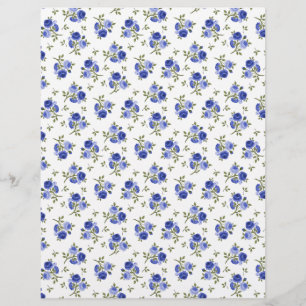 blauwe rosebud-artikelen en Craft-scrapbook