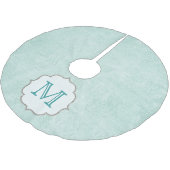 Blauwe rosetta Roos Flow Monogram Initiaal Kerstboom Rok (Gekanteld)