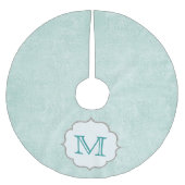 Blauwe rosetta Roos Flow Monogram Initiaal Kerstboom Rok (Voorkant)