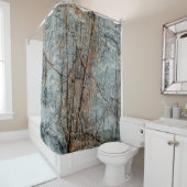 Blauwe rots douchegordijn (In situ)